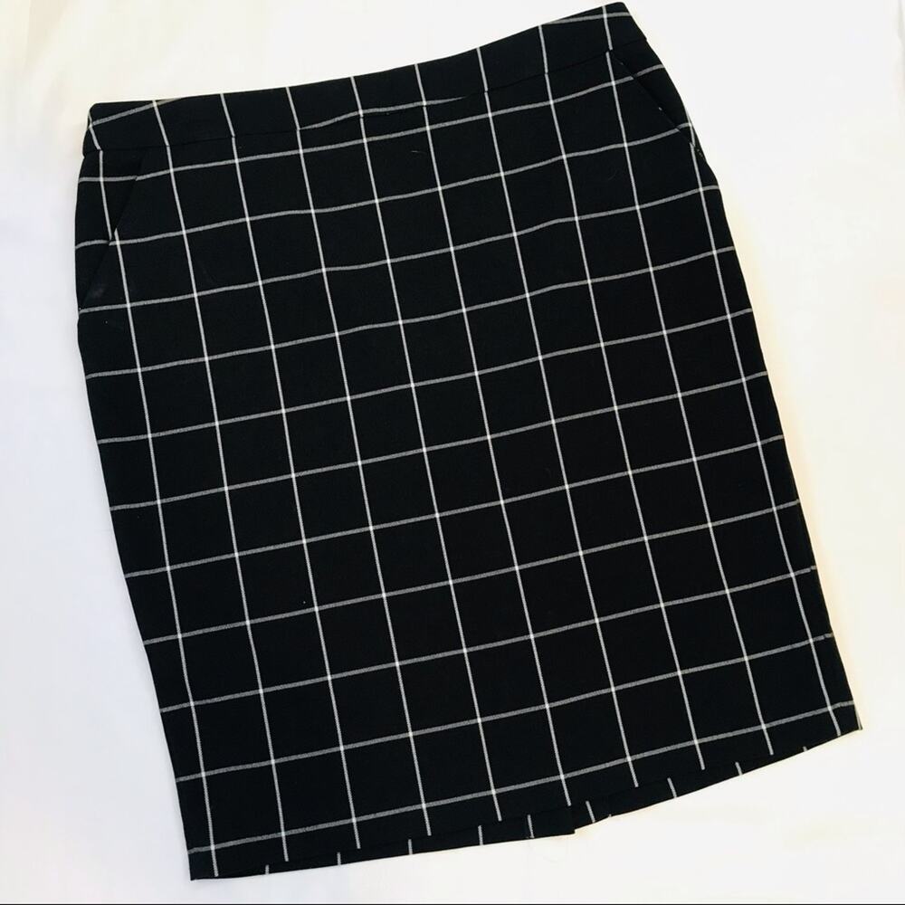 Kenar Windowpane Pencil Skirt